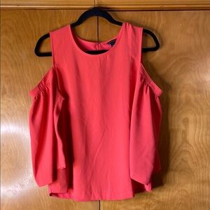 Ann Taylor Orange Cold Shoulder Top. Size L
